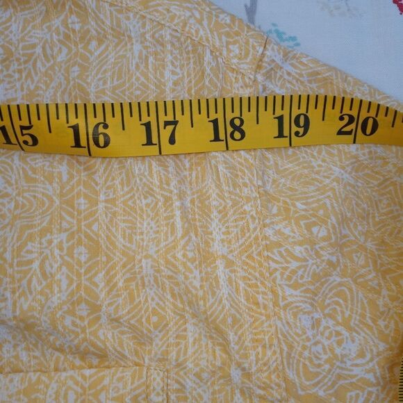 Columbia Button Up Shirt Mens Large L Yellow Cotton Pocket Logo Outdoor - Picture 4 of 7